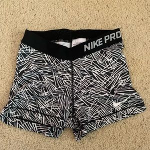 Black and white Nike Pro shorts